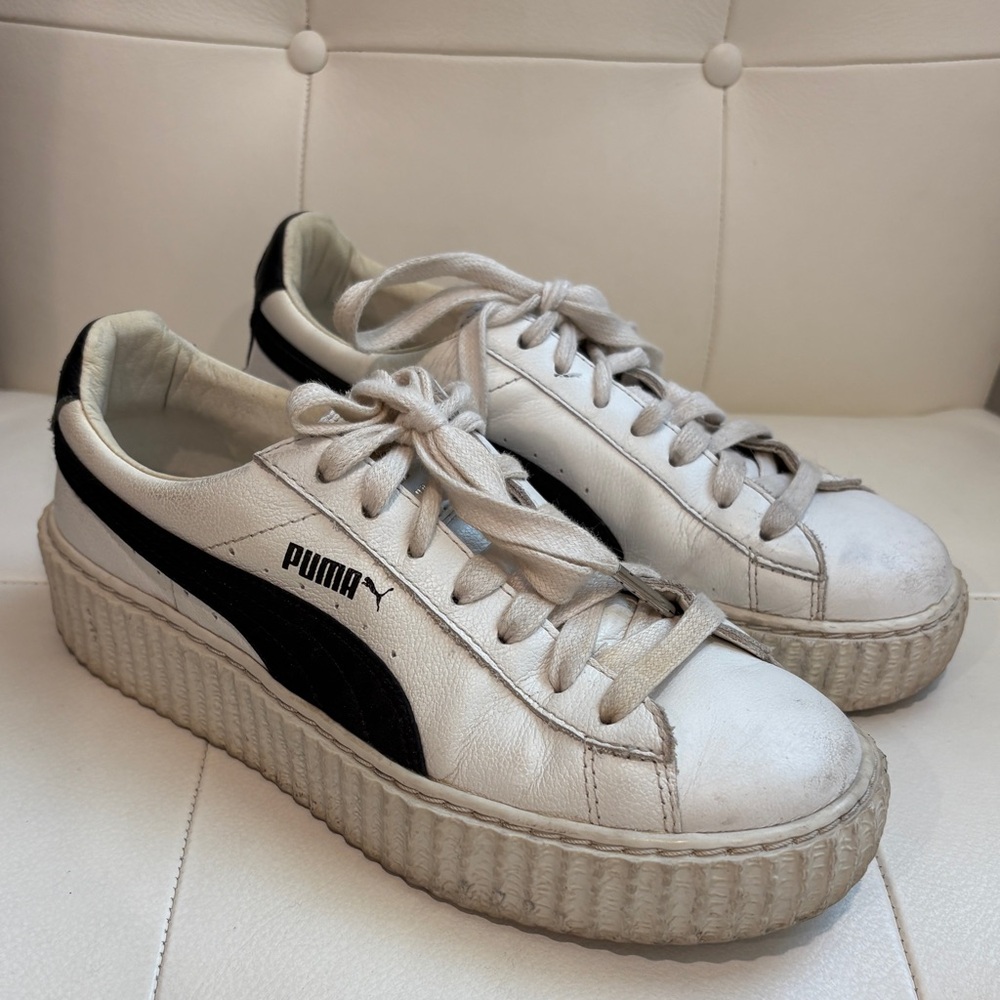Fenty Puma Rihanna Creeper Leather Traditional White Black Size 7.5